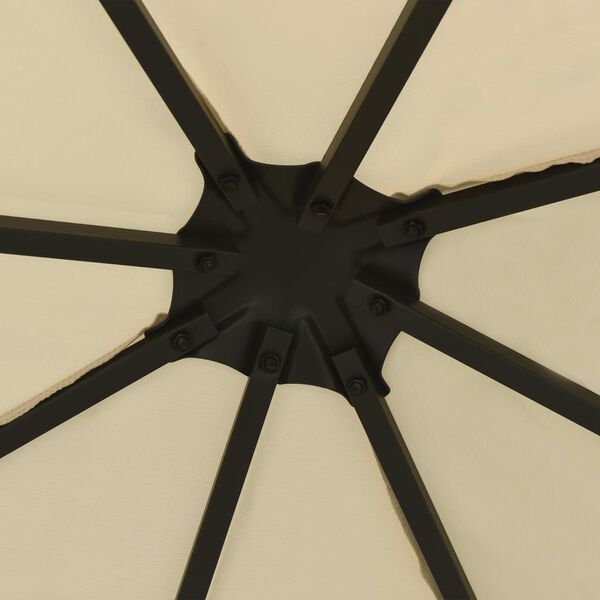 vidaXL Gazebo Cream, Black Polyester fabric, Steel 9.8 x 9.8 feet Gazebo