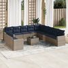 vidaXL 12 Piece Patio Sofa Set with Cushions Gray Poly Rattan