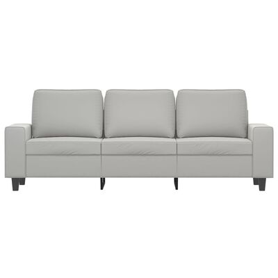 vidaXL 3-Seater Sofa Light Gray 70.9" Microfiber Fabric