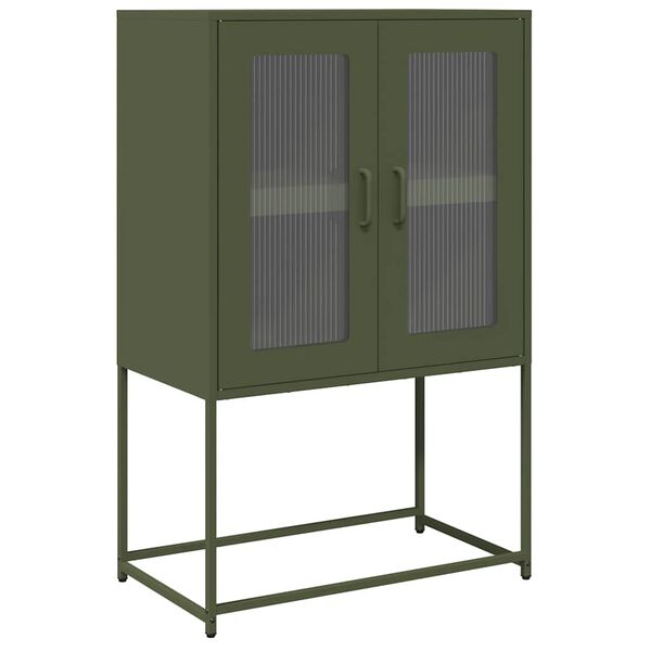 vidaXL Highboard Olive Green Cold-rolled steel Tall Highboard