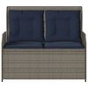vidaXL Reclining Patio Bench Gray, Navy Blue