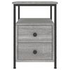 vidaXL Bedside Cabinet Set of 2 Grey sonoma Engineered wood, iron Medium