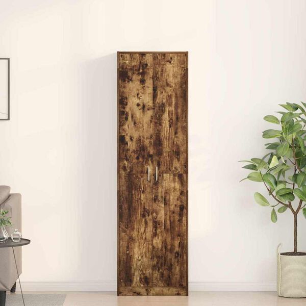 vidaXL Wardrobe Smoked Oak 21.65 x 9.84 x 74.41 in Engineered Wood