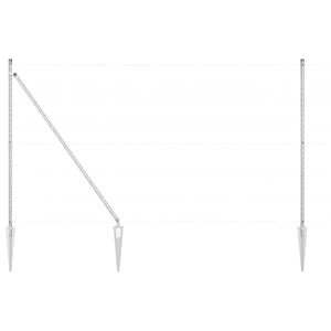 vidaXL Fence Post Other 52 pcs Grey 1.26 x 1.26 x 70.87 in Steel