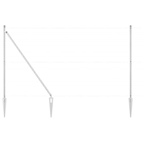 vidaXL Fence Post Other 52 pcs Grey 1.26 x 1.26 x 70.87 in Steel