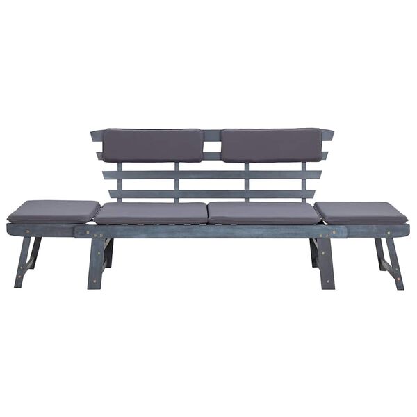 vidaXL Garden Bench Dark grey Solid Acacia Wood with grey wash finish