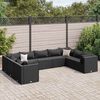 vidaXL Patio Lounge Set Black PE Rattan Lounge Set