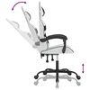 vidaXL Gaming Chair White and Black Faux Leather