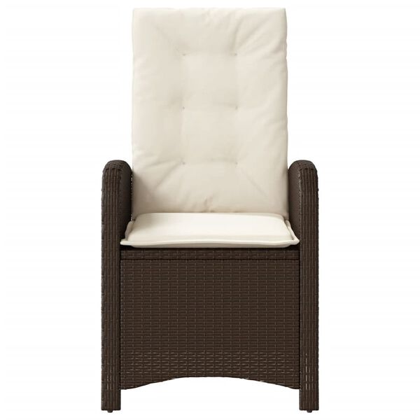 vidaXL Reclining Garden Chair Brown PE rattan Medium