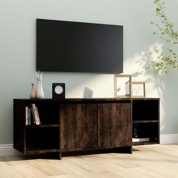 vidaXL TV Cabinet Smoked Oak Engineered Wood 51.2 x 13.8 x 19.7 in