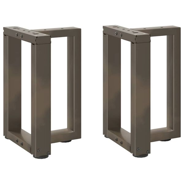 vidaXL Coffee Table Legs T-Shaped&nbsp;2 pcs Natural Steel 15.0 x 9.8 x (16.5-16.9) " Steel