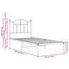 vidaXL Bed Frame Black Powder-Coated Steel Twin Bed Frame Rectangular