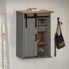 vidaXL Hanging Cabinet Grey Solid pine wood, metal 19.3x8.9x27.6 in