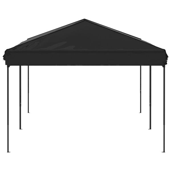 vidaXL Party Tent Black 210D oxford fabric with silver coating, Steel