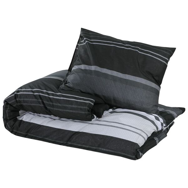 vidaXL Duvet Cover Set Set of 2 black and white 100% Cotton