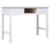 vidaXL Desk White Solid Paulownia wood, plywood Medium Desk