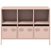 vidaXL Sideboard Pink Cold-rolled Steel Standard Sideboard Rectangular