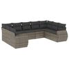 vidaXL Garden Sofa Set Grey PE Rattan Adjustable Feet Garden Sofa Set