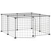 vidaXL Pet Cage Black Powder-coated steel Adjustable Expandable