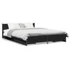 vidaXL Bed Frame Black Engineered wood, steel King Bed Frame