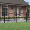 vidaXL Garden Fence with Spear Top Black 94.5x39.4" Powder-coated Steel