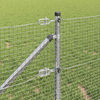 vidaXL Fence with Posts Silver 39.4" x 1968.5" Steel