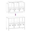 vidaXL Sideboard Pink Cold-rolled Steel Standard Sideboard Rectangular