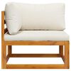 vidaXL Sectional Sofa Cream White Solid Acacia wood, 100% polyester fabric