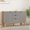 vidaXL Sideboard Brown and grey Solid pine wood, engineered wood
