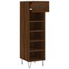 vidaXL Shoe Cabinet Brown oak Engineered wood, metal, aluminum alloy