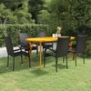 vidaXL Dining Set Black Solid acacia wood Large Stackable Dining Set