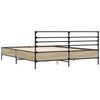 vidaXL Bed Frame Sonoma oak Engineered wood, metal 63 x 79 in Durable