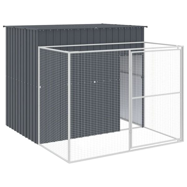 vidaXL Dog House Anthracite Galvanized Steel 84.3 x 99.6 x 71.3 in