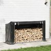 vidaxL Firewood Rack with Rain Cover 78.9"x23.8"x43.5" Galvanized Steel