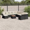 vidaXL Garden Sofa Set Set of 12 Black, Cream White