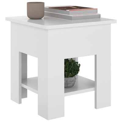 vidaXL Coffee Table High Gloss White 15.7"x15.7"x16.5" Engineered Wood