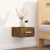 vidaXL Wall-mounted Bedside Cabinet Smoked Oak 13.8x13.8x7.9"
