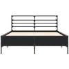 vidaXL Bed Frame Black Engineered wood and metal Full Durable