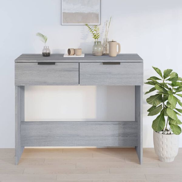 vidaXL Console Table Grey Sonoma Engineered Wood Medium Console Table