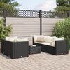 vidaXL Patio Lounge Set Set of 5 Black, Cream White