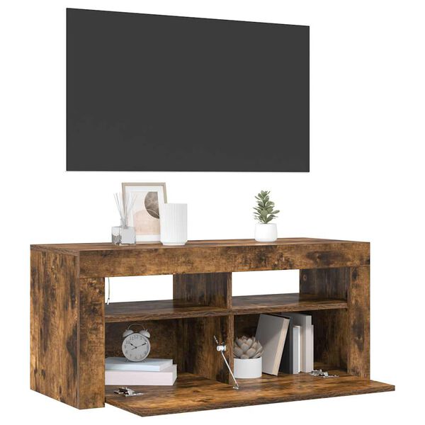 vidaXL TV Cabinet Smoked Oak Engineered wood TV Cabinet Rectangular