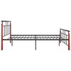 vidaXL Bed Frame Black, Oak Powder-coated metal, Solid oak wood