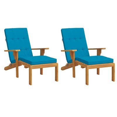 vidaXL Deck Chair Cushions 2 pcs Light Blue Oxford Fabric