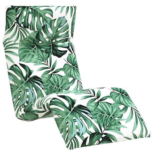 vidaXL Folding Sun lounger Leaf Pattern 175x54x8,5 cm Oxford Fabric