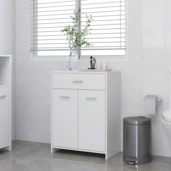 vidaXL Bathroom Cabinet White Engineered wood Standard Bathroom Cabinet