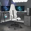 vidaXL Gaming Chair White and Black Faux Leather, Metal, Plywood