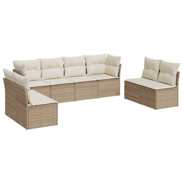 vidaXL Garden Sofa Set Beige, Cream