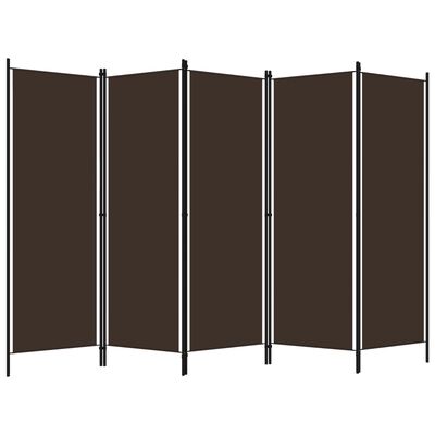 vidaXL 5-Panel Room Divider Brown 98.4"x70.9"