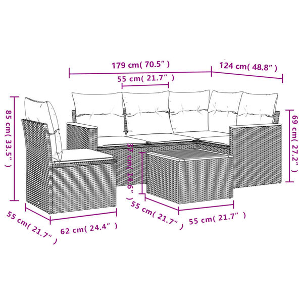 vidaXL Garden Sofa Set Beige