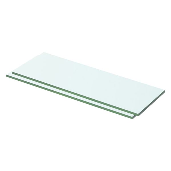 vidaXL Glass Panel Set of 2 Clear Toughened Glass 19.7 x 4.7 in